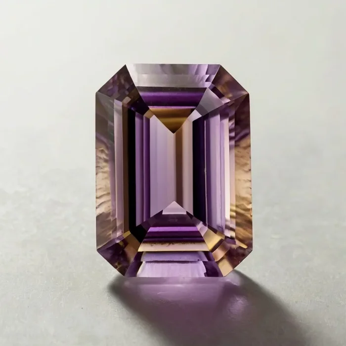 Ametrine 1PC Chunky 15×20 MM Emerald Faceted Multicolor Shine Semi Precious Loose Gems