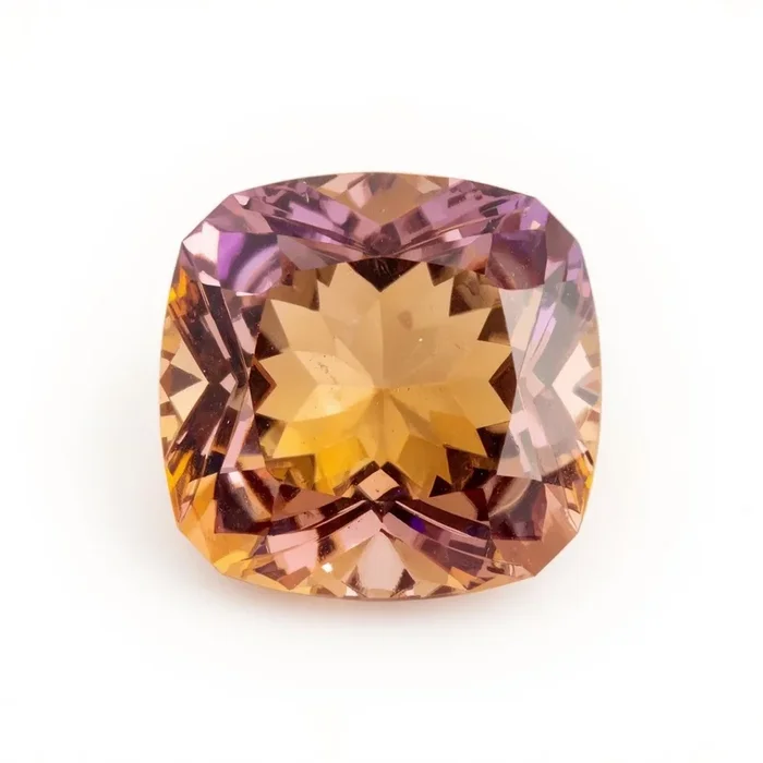 Ametrine 1PC Large 10×10 MM Cushion Faceted Multicolor Shine Semi Precious Loose Gems
