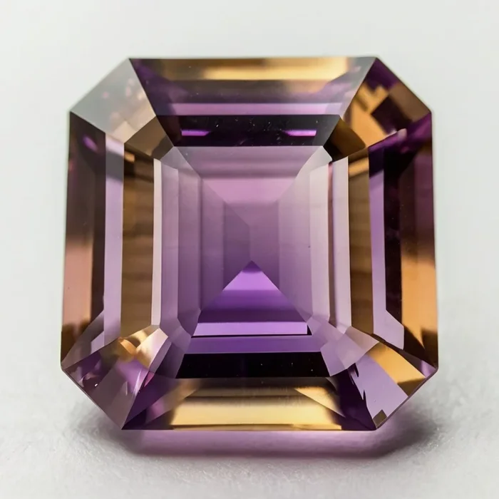 Ametrine 1PC Large 10×10 MM Square Faceted Multicolor Shine Semi Precious Loose Gems