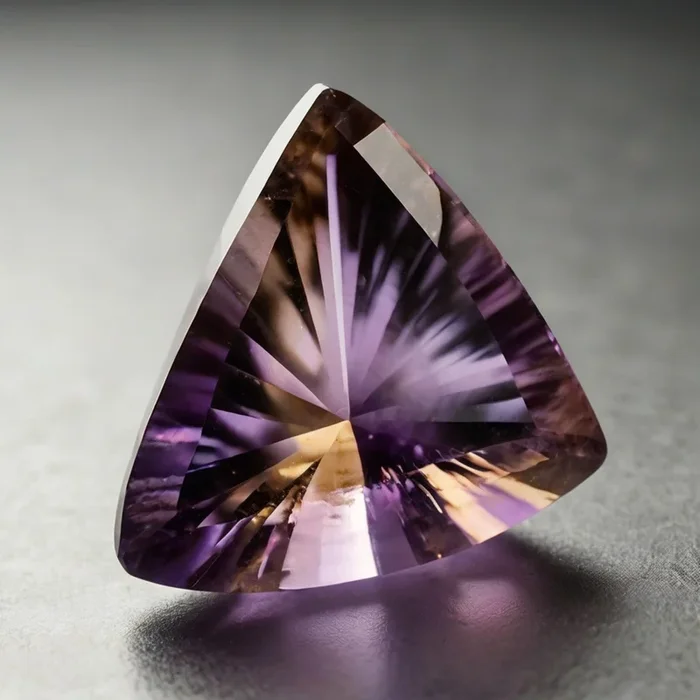 Ametrine 1PC Large 12×12 MM Triangle Faceted Multicolor High-Quality Semi Precious Loose Gemstones