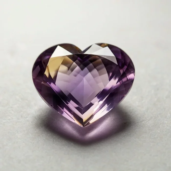Ametrine 1PC Small 7×7 MM Heart Faceted Multicolor Splendid Semi Precious Loose Gemstone
