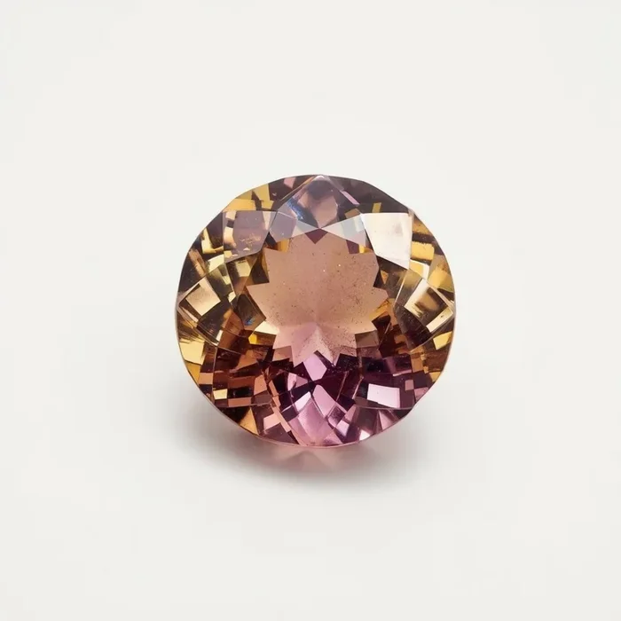 Ametrine 1PC Tiny 6×6 MM Round Faceted Multicolor Polished Semi Precious Loose Gems