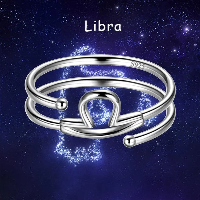 Anelli Bilancia Segno zodiacale Gioielli Donne Ragazze Regali di compleanno Argento sterling 925