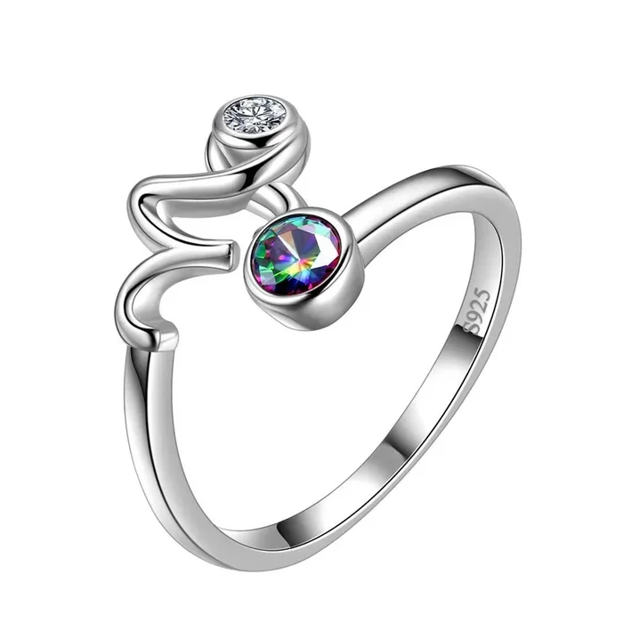 Anelli zodiacali Capricorno Gioielli per ragazze da donna Regalo di compleanno Topazio mistico Argento 925