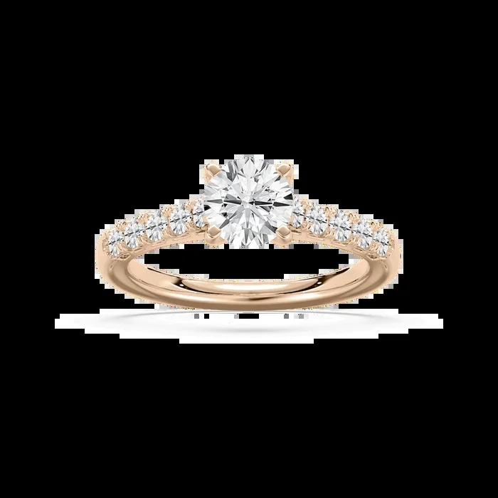 Anika 1 ¹⁄₂ ctw Round Lab Grown Diamond Bridge Side Stone Engagement Ring