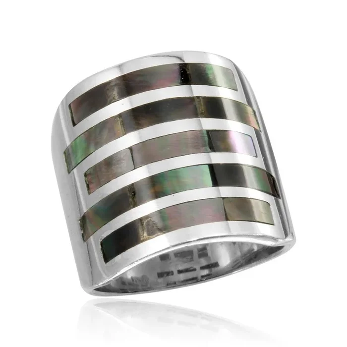 Anillo de 5 barras de plata de ley 925 pulida – CR00756