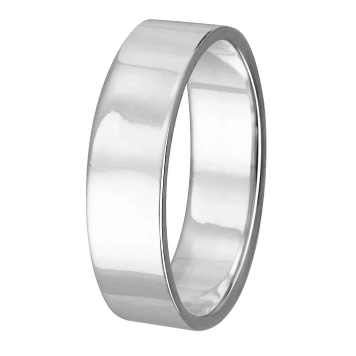 Anillo de bodas plano de plata de ley 925 pulida – RING02-4MM