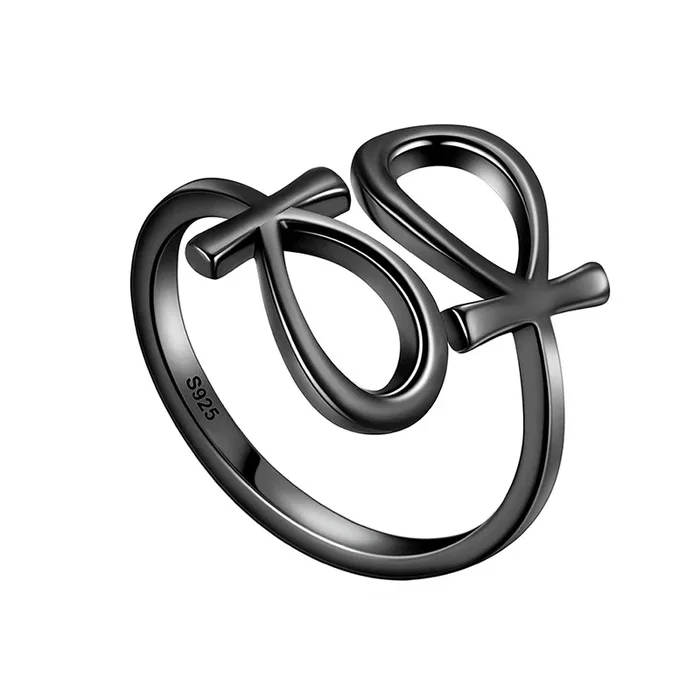 Anillo de cruz egipcia Ankh para hombre, joyer¨ªa para mujer, regalo de plata de ley 925