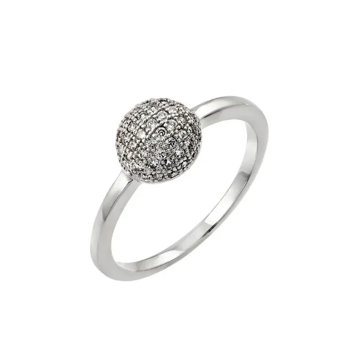 Anillo de cuentas de circonita cúbica con juego de pavé transparente chapado en rodio de plata 925 – BGR00790