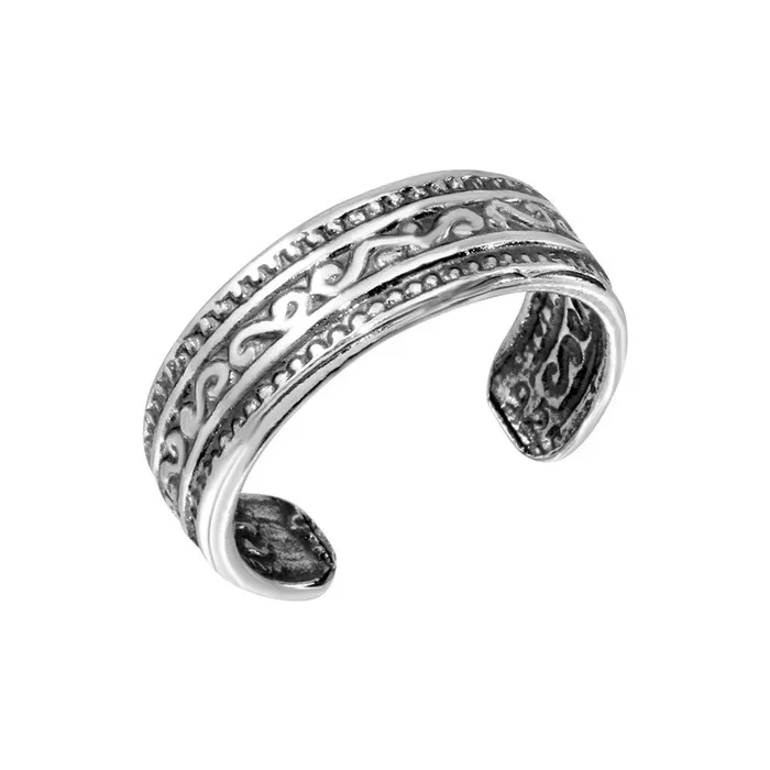 Anillo de dedo ajustable con patrón de ondas en plata 925 – TR179-A
