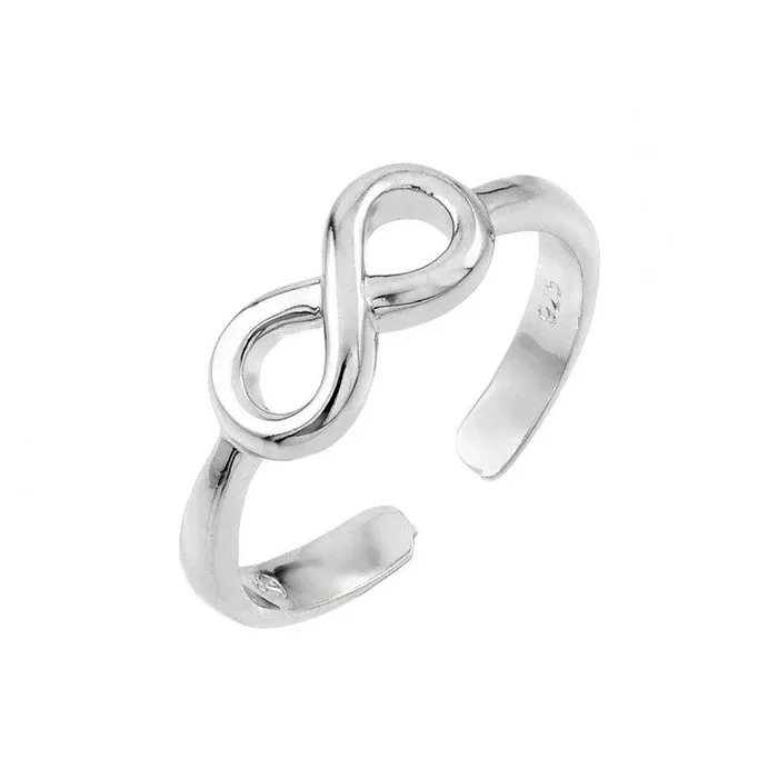 Anillo de dedo del pie infinito chapado en plata 925 rodiada – BGR00841