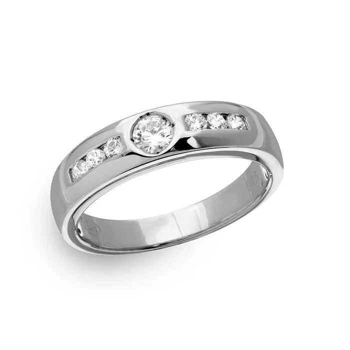 Anillo de eternidad chapado en rodio de plata 925 con circonita cúbica – GMR00135