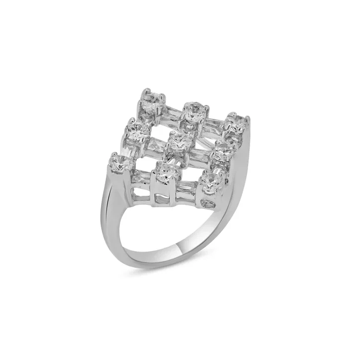 Anillo de plata 925 rodiada con circonitas cuadradas – BGR00116
