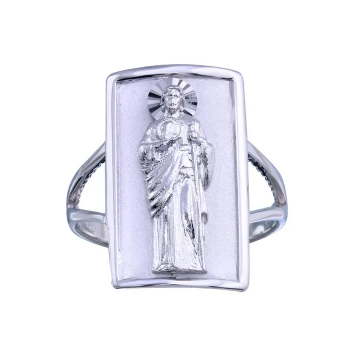 Anillo de San Judas Tadeo en plata de ley 925 rodiada – GMR00337