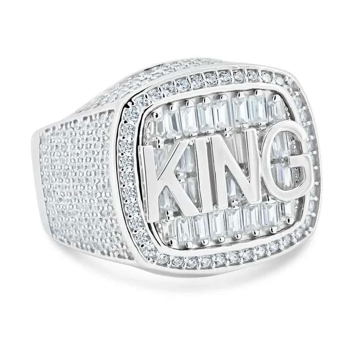 Anillo King de plata de ley 925 rodiada con incrustaciones de circonitas – GMR00355