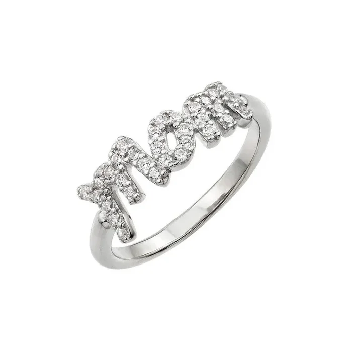 Anillo Mamá Plata 925 Chapado en Rodio – BGR00931