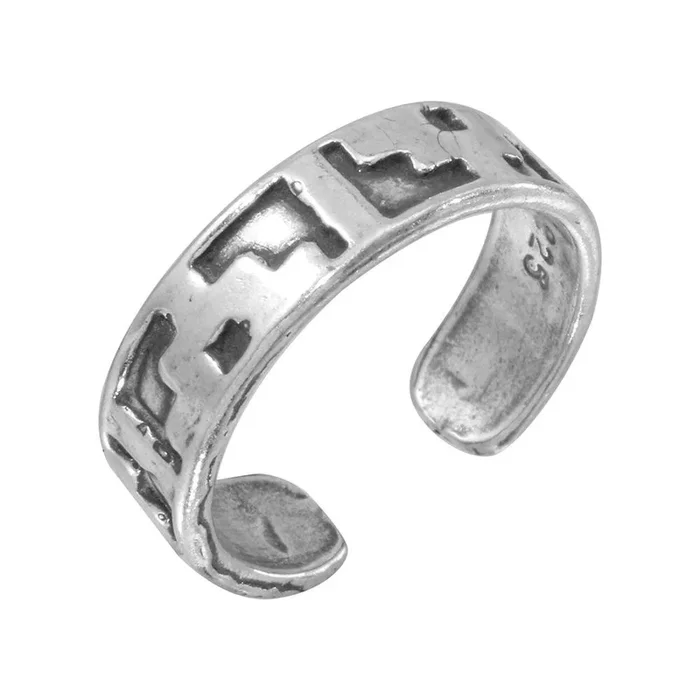 Anillo para el dedo del pie con diseño de bloque en plata de ley 925 – TR149-A