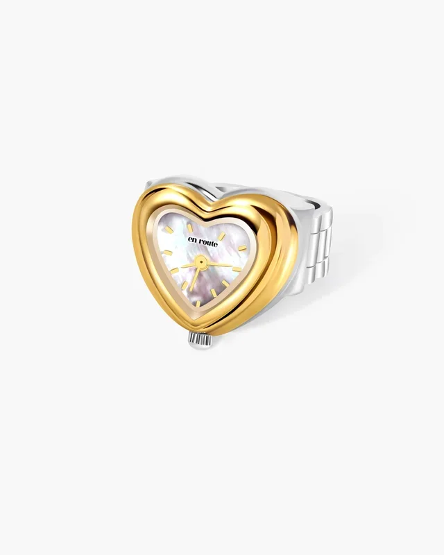 Anillo reloj bicolor City Heart