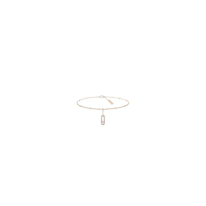 Anklet Move Uno Pavé rose gold and diamonds Messika – Lepage