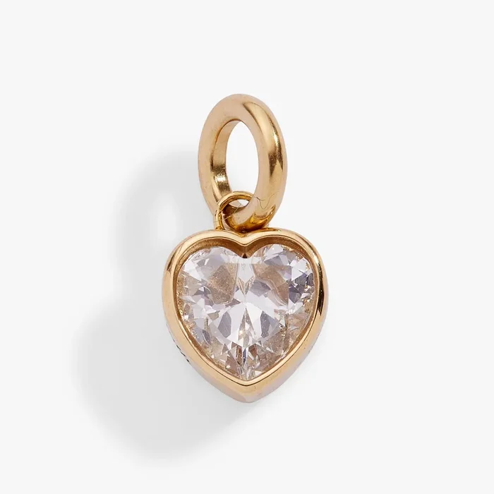 April ‘Strength’ Heart Birthstone Charm
