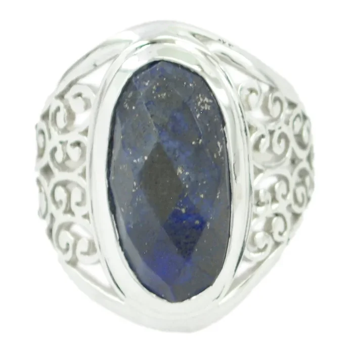 Aqua Chalcedony Solitaire Middle Eastern 92.5 Silver Green Gemstone Mid-weight Filigree Ring Jewelry