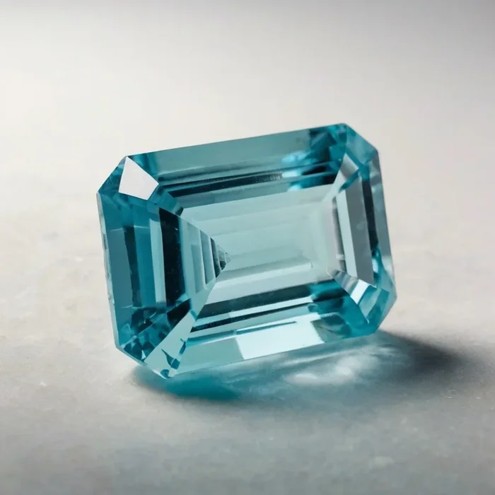 Aquamarine 1PC Chunky 15×20 MM Emerald Faceted Blue Fine Semi Precious Gems