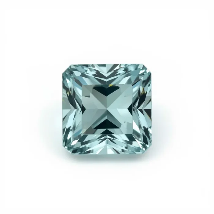 Aquamarine 1PC Large 10×10 MM Square Faceted Blue Shine Semi Precious Loose Gemstones