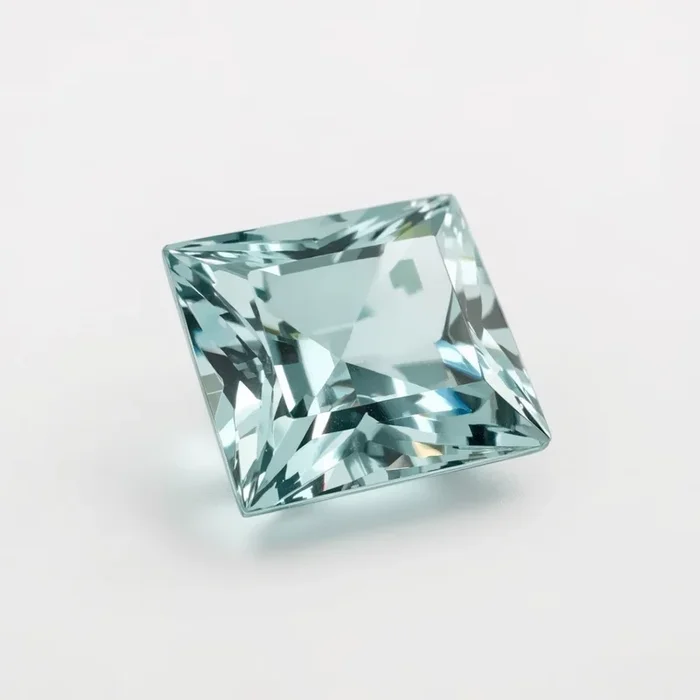 Aquamarine 1PC Large 12×12 MM Square Faceted Blue High-Quality Semi Precious Loose Gems