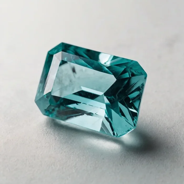 Aquamarine 1PC Medium 8×10 MM Emerald Faceted Blue Brilliant Semi Precious Loose Gems