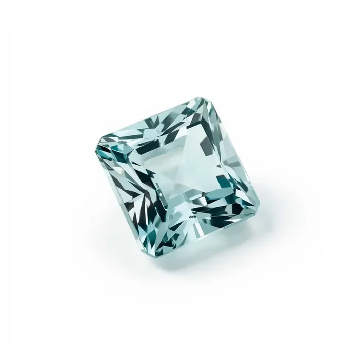 Aquamarine 1PC Medium 9×9 MM Square Faceted Blue Lustrous Semi Precious Loose Gemstone