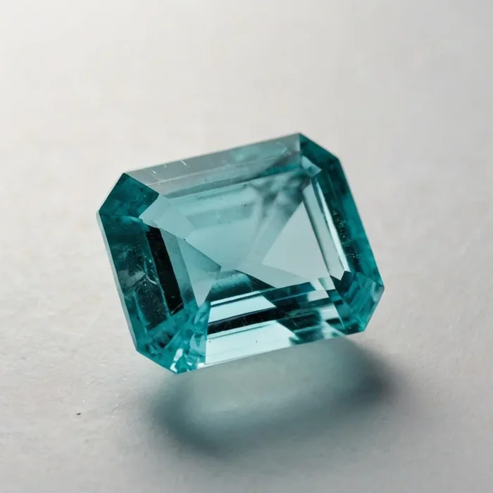 Aquamarine 1PC Tiny 3×5 MM Emerald Faceted Blue Fine Semi Precious Loose Gemstone