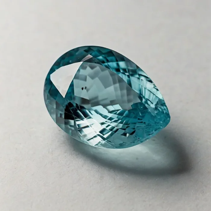 Aquamarine 1PC Tiny 5×7 MM Pear Faceted Blue Fiery Semi Precious Loose Gemstone