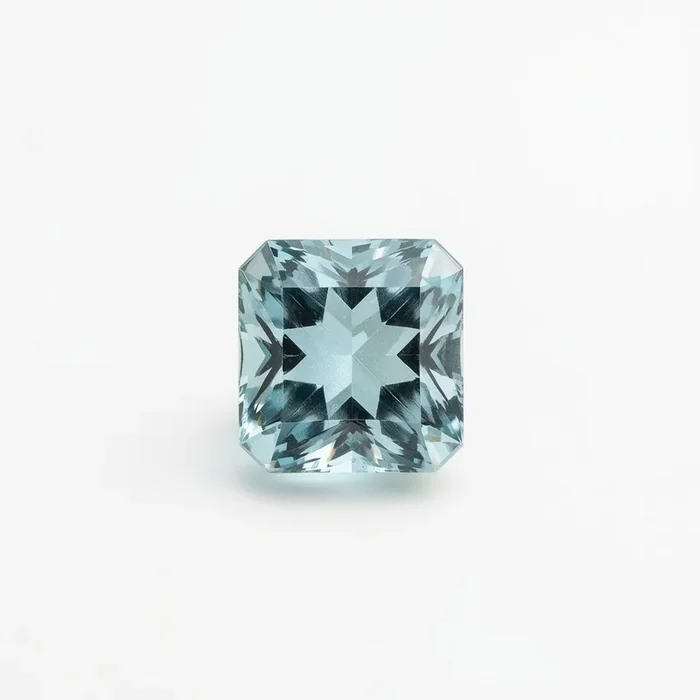 Aquamarine 1PC Tiny 6×6 MM Square Faceted Blue Polished Semi Precious Loose Gemstones