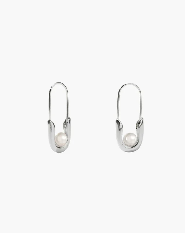 Aretes de imperdible de plata