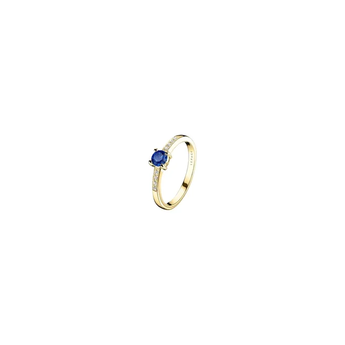 Aristide engagement ring yellow gold sapphire diamonds | LEPAGE