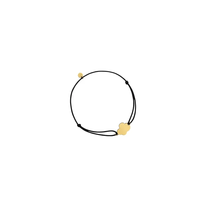 Arthus Bertrand Cloud bracelet in yellow gold on black cord | LEPAGE