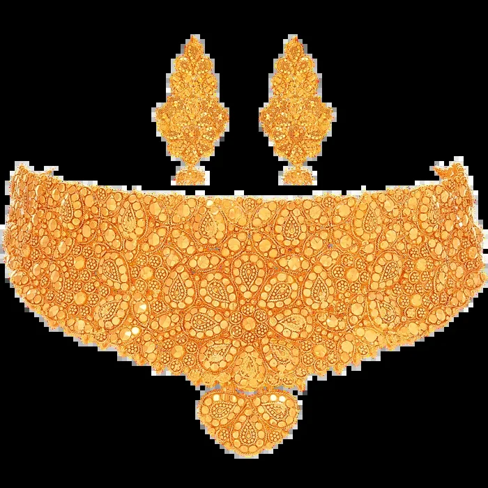 Artistic Choker Set in 21K Gold