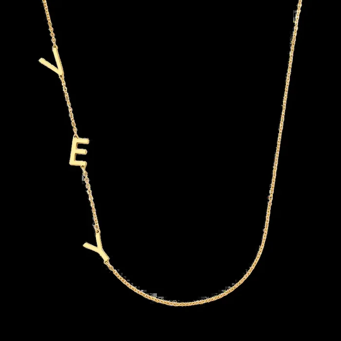 Asymmetrical Initials Necklace