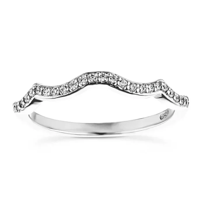 Ayla 1/8 ctw Round Lab Grown Diamond Channel Set Curved Band