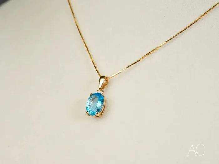 Azure Gleam Blue Topaz Pendant
