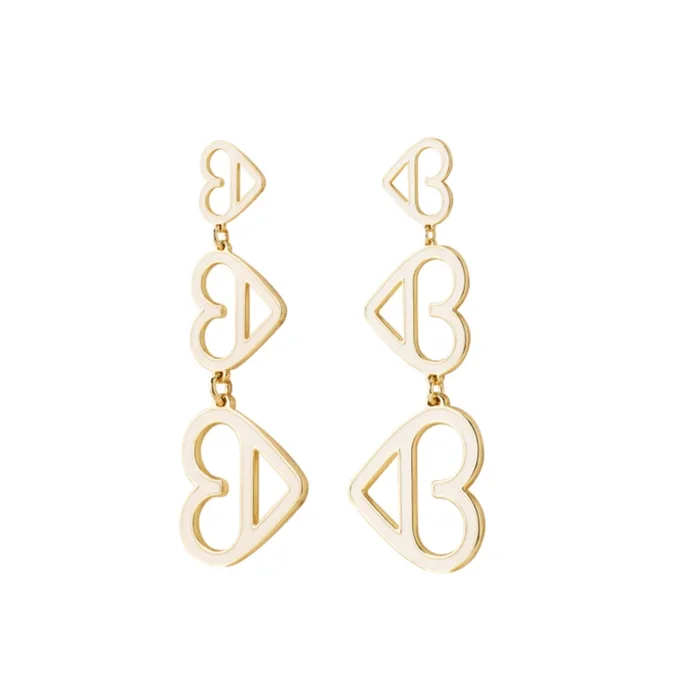 B.Heart Earrings – Sandy White