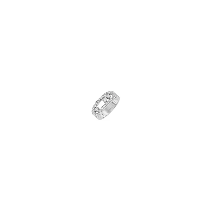 Bague Messika Move Joaillerie S Full Pavé or blanc et diamants – Lepage