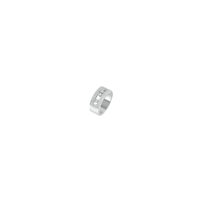 Bague Messika Move Noa Pavée grand modèle en or blanc et diamants