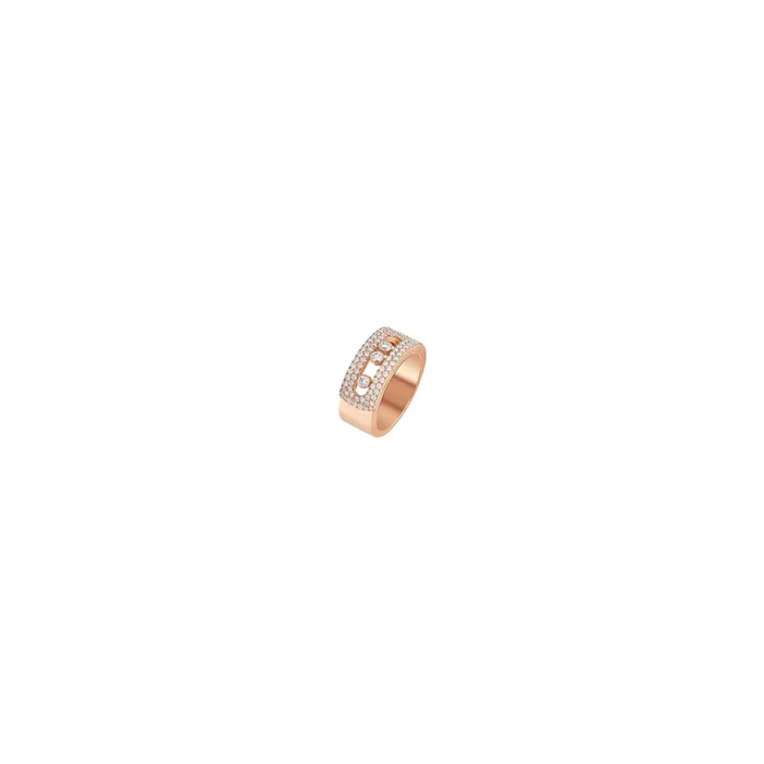 Bague Messika Move Noa Pavée grand modèle en or rose et diamants