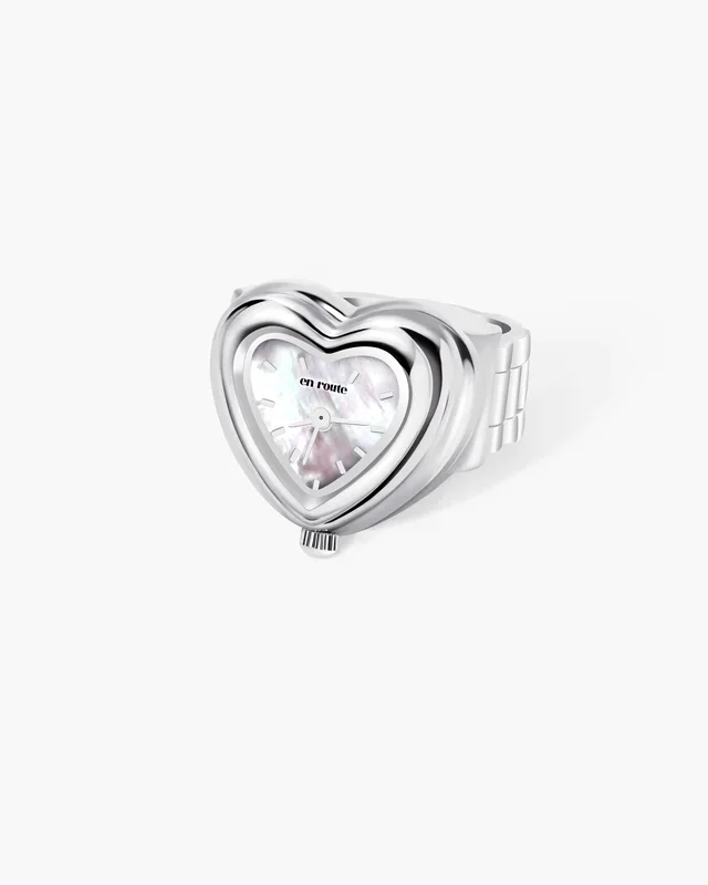 Bague Montre City Heart en Argent