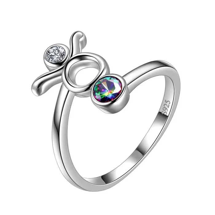 Bagues du zodiaque Taureau pour femmes et filles, bijoux cadeau d’anniversaire, topaze mystique, argent 925