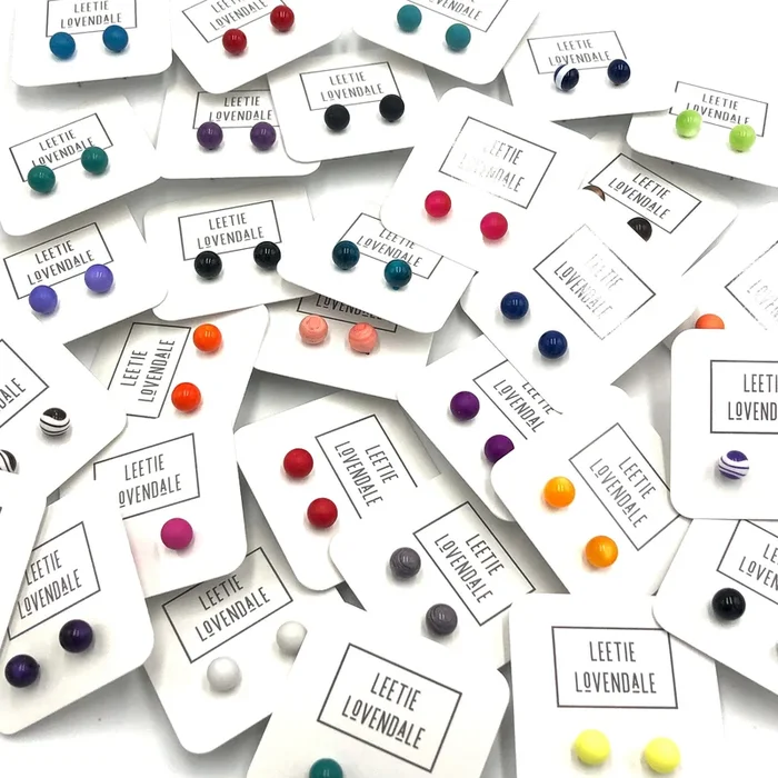 Ball Stud Earrings – 8mm Vintage Lucite Post Earrings – 200 pair