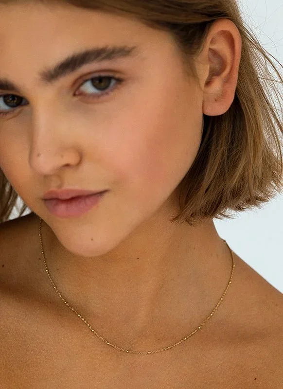 Bamboe ketting 14k goud