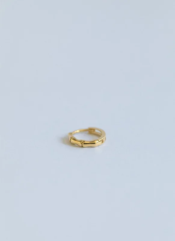 Bamboo huggies 14k gold