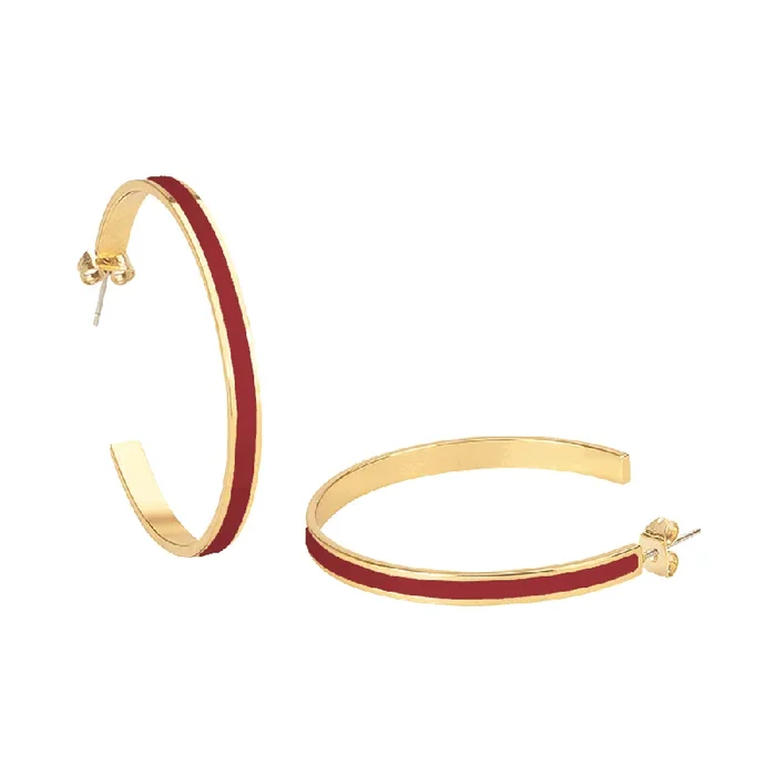 Bangle Hoop Earrings – Salsa red